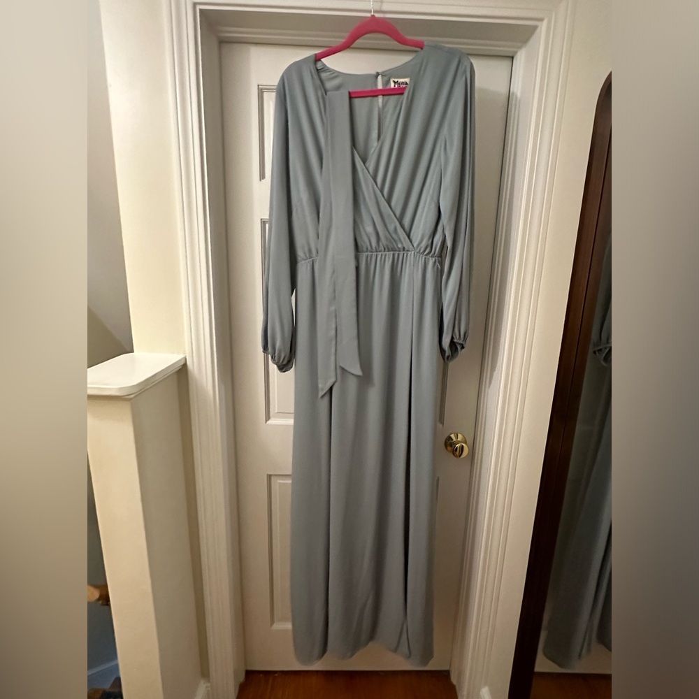 Show Me Your Mumu sage bridesmaid dress